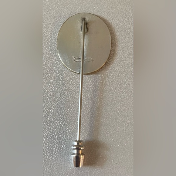 3 for $30 Vintage Reed & Barton Damascene Silver Gold Tone Owl Stick Pin Signed - Picture 6 of 8